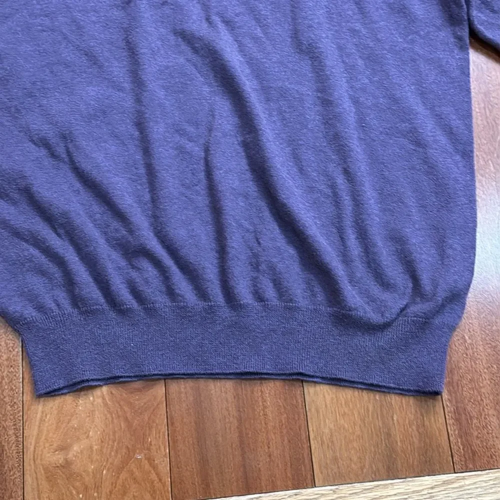 J Crew Sweater Mens Pullover Purple Cotton Cashmere‎ Preppy Casual Adult L